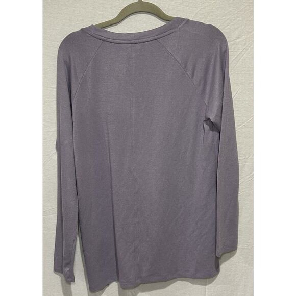 Banana Republic Womens Long Sleeve V-Neck Top Purple MEDIUM NWT - Picture 5 of 7